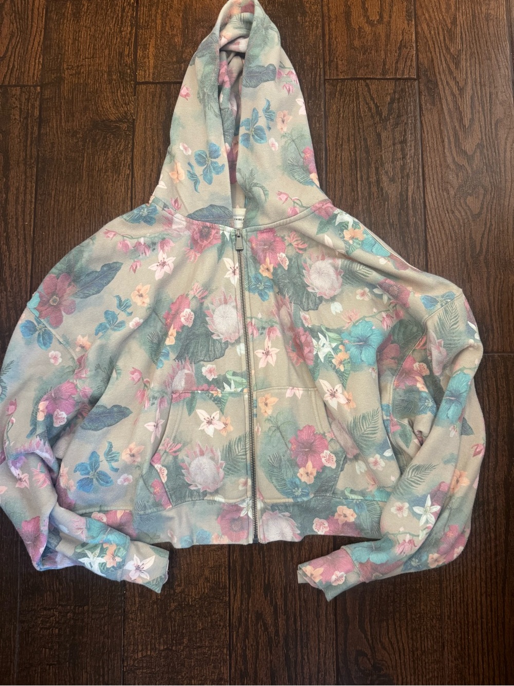 Tribe Kelley floral zip up hoodie